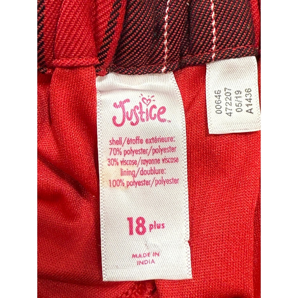 Justice Red Black Paid Women's Sz 18‎ Pleated Skorts Preppy Schoolgirl Punk Y2K - Picture 7 of 7